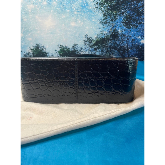 Women's Salvatore Ferragamo Vintage Black Leather Shoulder Bag EUC - Picture 5 of 16